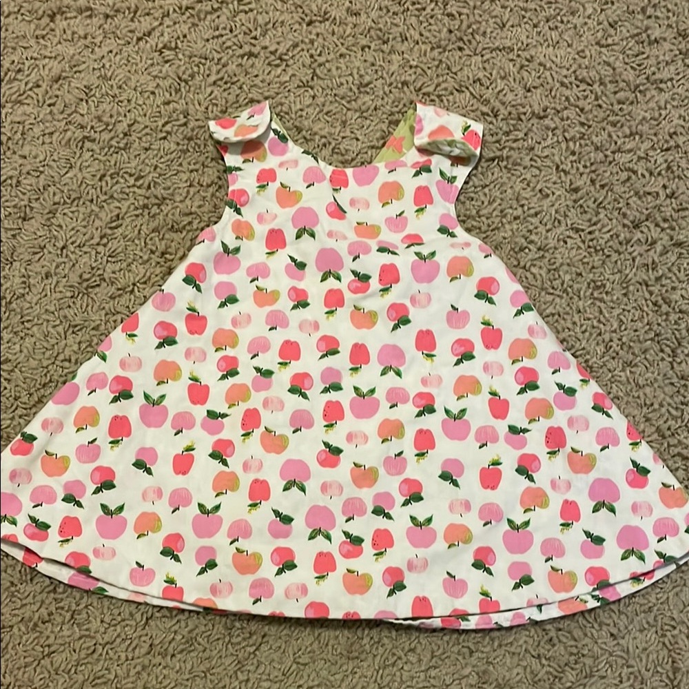 Reversible Pink Apple Print Kids Dress